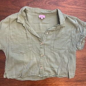 Miami Olive Green Crop Top